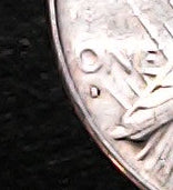 Peace Dollar S mint mark detail
