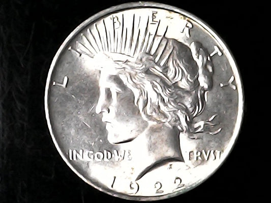 1922 Silver Peace dollars with 'LIBERTY' and 'In God We Trust' inscriptions