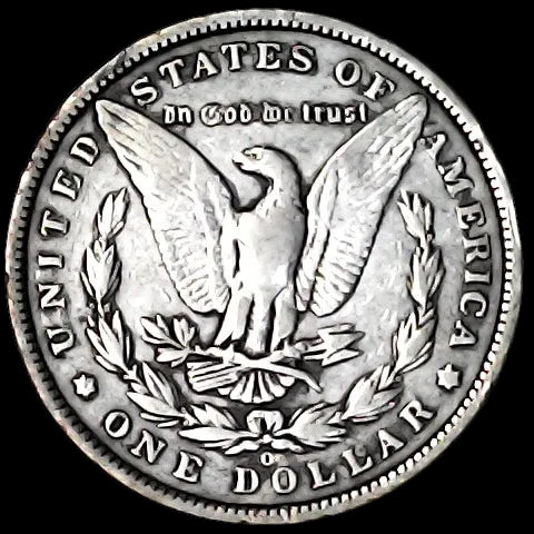 Silver Dollar with an eagle design, 'In God We Trust' and 'O' and 'CC' inscriptions 