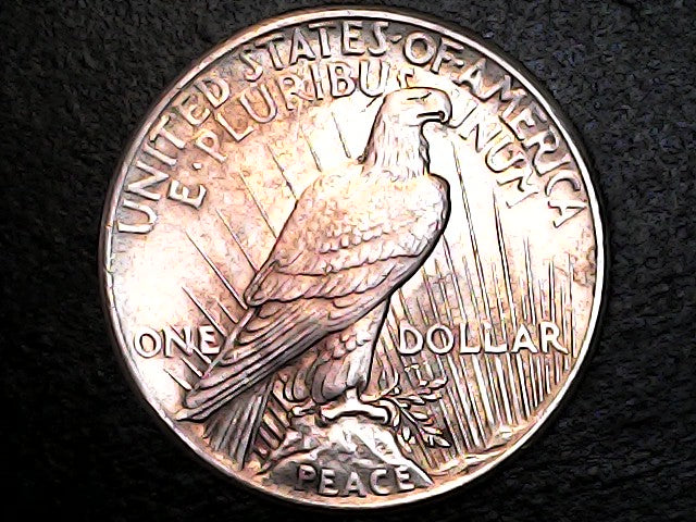 Silver Peace Dollar coin with eagle emblem