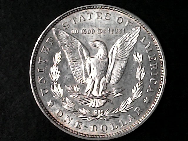 Silver Morgan dollar  with an eagle emblem