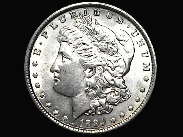 '1881' Silver Morgan dollar with a dark background