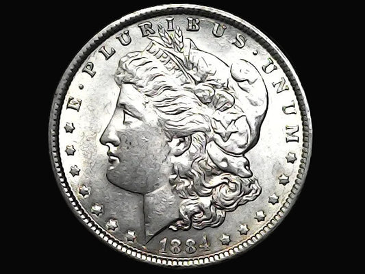 '1881' Silver Morgan dollar with a dark background