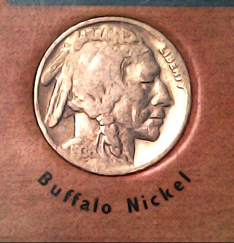 1936 Buffalo Nickel coin with 'Liberty' and'Buffalo Nickel' text