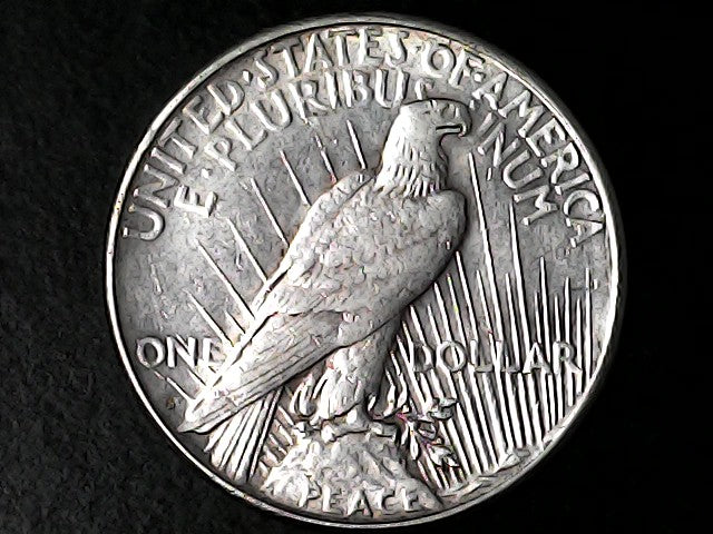 One Dollar silver dollar Peace with eagle design 