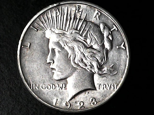 Peace Dollar 1923-S About Uncirculated-55 (AU-55) PE20-6065S
