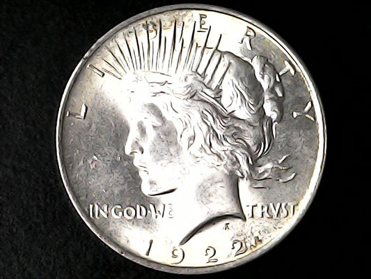 '1922' silver Peace dollar with 'In God We Trust' 