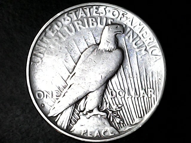 One Dollar silver dollar Peace with eagle emblem and ‘S’ inscription
