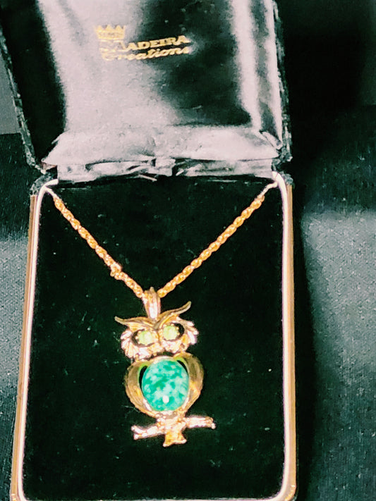 1960's Owl Faux 24 inch Necklace